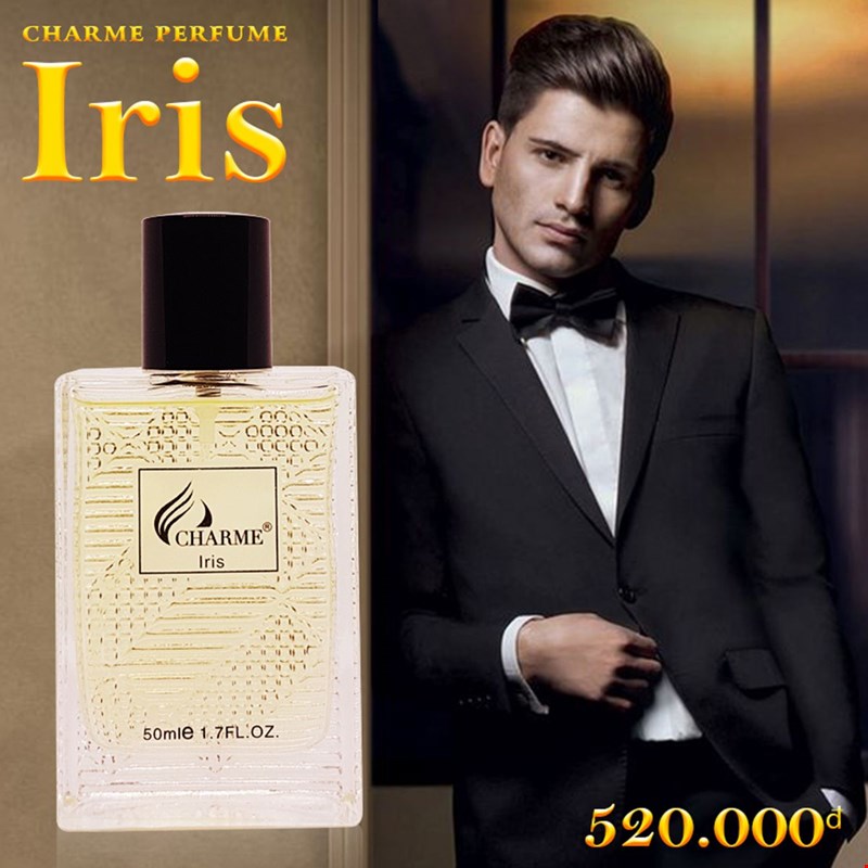 Charme Iris mang đến một hương thơm diệu kỳ, hứng khởi không kém phần quyến rũ, đầy nam tính của phái mạnh